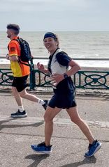 Marina Greig running in the 2024 Brighton Marathon