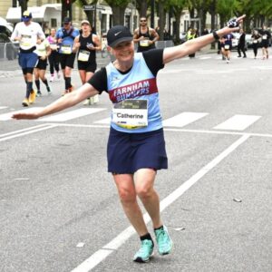 Catherine Wernham running in the 2024 Copenhagen Marathon