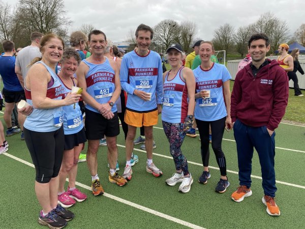 Some of the Farnham Runners team after the 2024 Salisbury 10